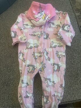 Baby Starters Pink Unicorn Hooded Footie One-Piece